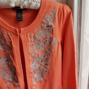 Embroidered*Beaded 3/4-sleeve Cardi